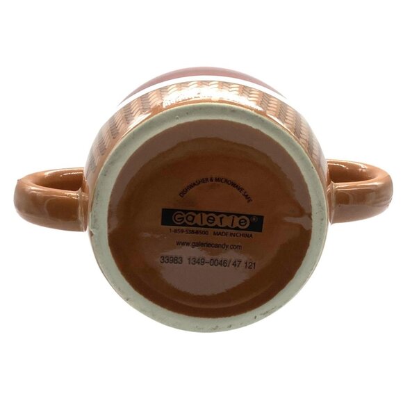 Sock Monkey Ceramic Mug Coffee Cup Dual 2 Handles By Galerie - Picture 5 of 6